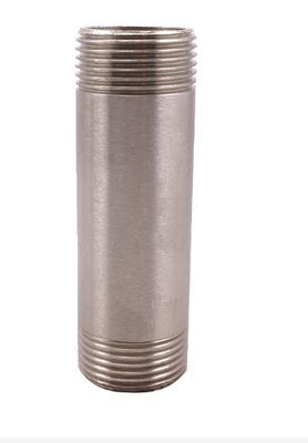 stainless steel sch40/80 welded / seamless male threaded barrel pipe nipple double thread TBE pipe nipple