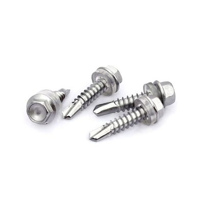 din 7504 316 stainless steel self drilling screw with rubber washer