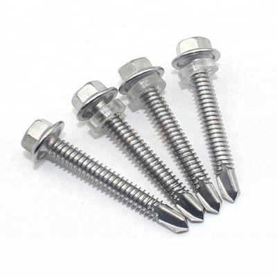 din 7504 316 stainless steel self drilling screw with rubber washer