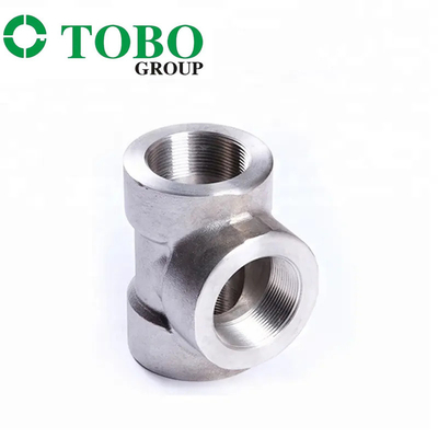 Alloy Steel Forged Tee SS316/304 Pipe Fittings Manufacture in China Stainless Steel Threaded Socket weld Equal Tee