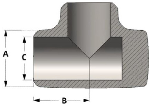 Butt Welding Fittings 1/2&quot;-24&quot; Customized Size Sch10 Nickel Alloy Tee For Chemical Industry