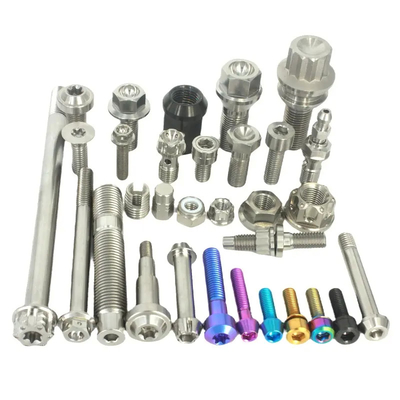 High strength custom hex flange GR5 Ti-6al-4v titanium fasteners titanium bolts titanium screws