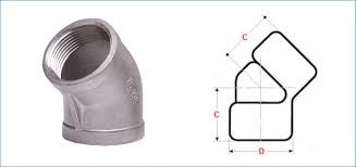 Metal  Best Threaded Elbow 45 Degree Forged Fitting ASME B16.9 Customized Size Customized Color 1 To 24 Inch