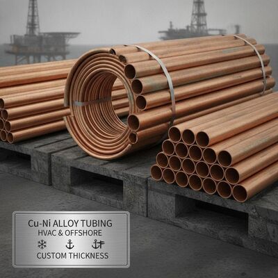 Customized Thickness Copper Nickel Pipe and Tubing for HVAC Systems and Offshore Equipment