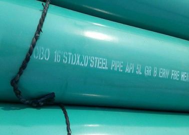 20 INCH X 11.91MM Green Coated Gas Pipe Hot Galvanized / 3LPE Surface Treatment