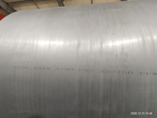 Cold Rolling ASTM A790 S32750 Duplex Steel Pipe 6M 50'' 12.5mm Welded Pipe