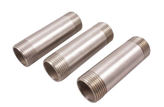 stainless steel sch40/80 welded / seamless male threaded barrel pipe nipple double thread TBE pipe nipple