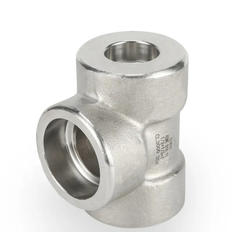 ASME B16.11 NPS3 #3000 NPT-F Threaded Equal Tee SA-182 F304L / SA-403 ...