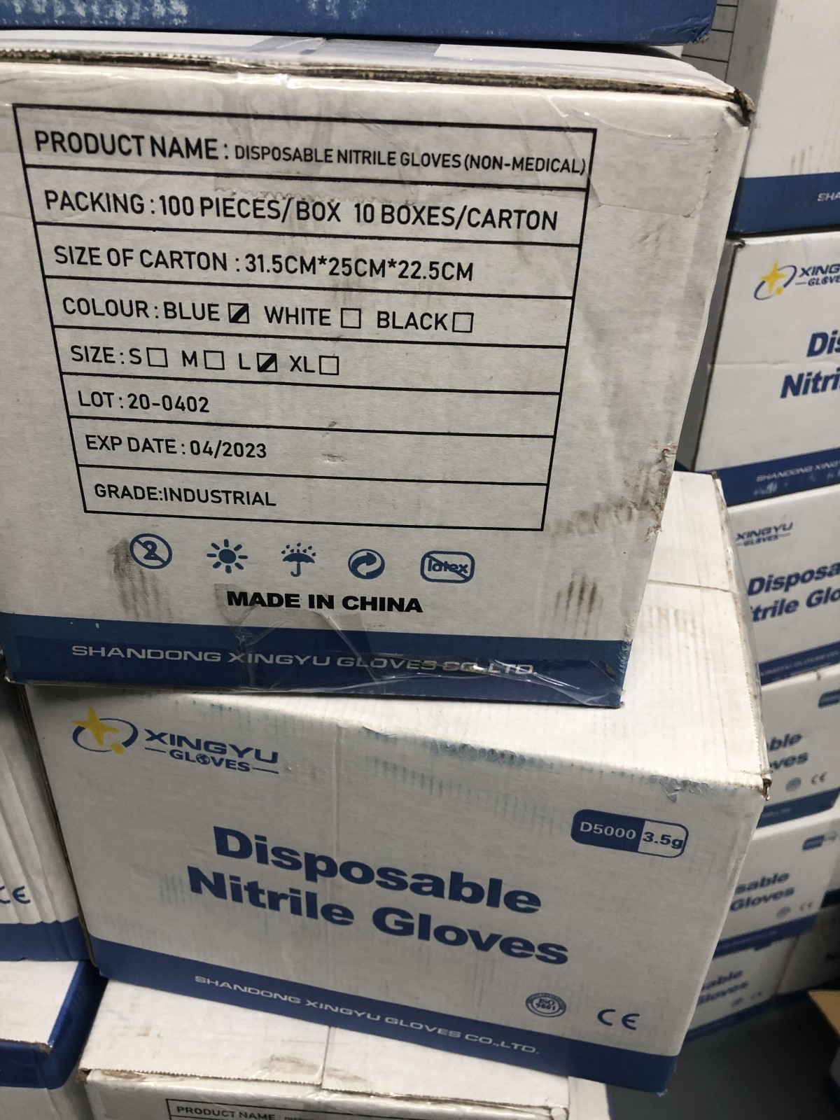 DINP DOTP M L XL Food Grade Disposable Nitrile Gloves