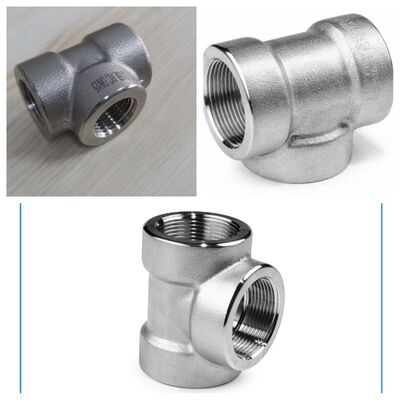 High-quality ASME B16.9/ASTM A403 WP316 304 SS Stainless Steel Thread Equal Diameter Tee