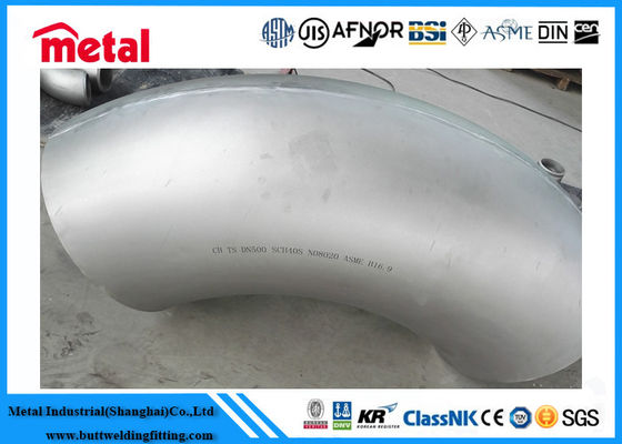 ASME B16 9 Nickel Alloy Pipe Fittings NO8020 90 Degree Elbow LR Alloy 20