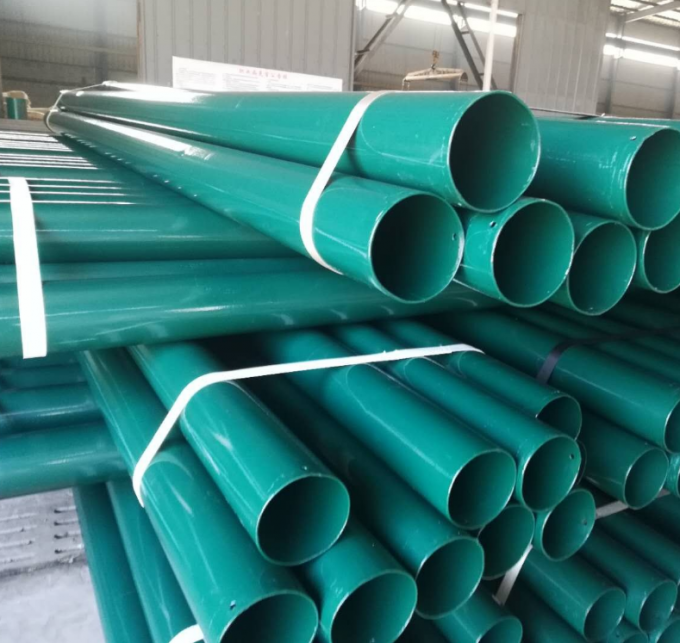 Red / Black Painting Coated Steel Pipe Carbon Steel Erw Material Waterproof